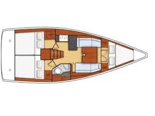 Floor plan of Mia, a Beneteau Oceanis 35.1 sailboat at U Pàize, Italy