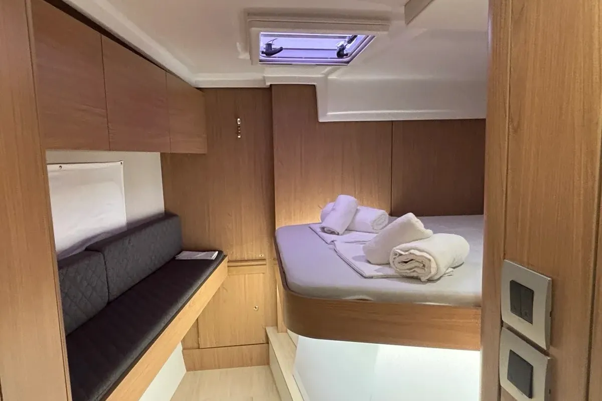 Cabin on One Flirt, a Bali Catspace catamaran at Municipal Unit of Lefkada, Greece