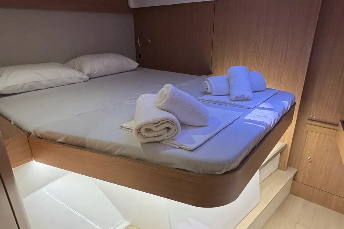 Cabin on One Flirt, a Bali Catspace catamaran at Municipal Unit of Lefkada, Greece