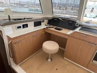 Cockpit of One Flirt, a Bali Catspace catamaran at Municipal Unit of Lefkada, Greece