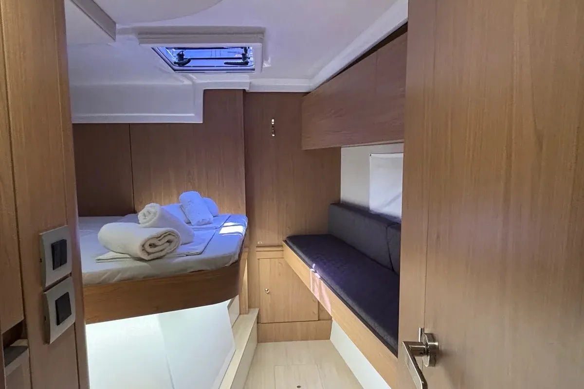 Cabin on One Flirt, a Bali Catspace catamaran at Municipal Unit of Lefkada, Greece