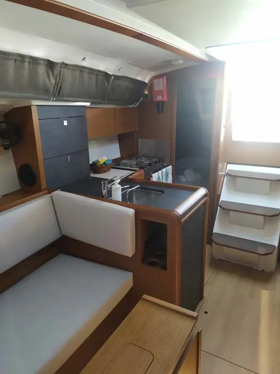 Galley of true elli, a Jeanneau Sun Odyssey 349 sailboat at Trogir, Croatia