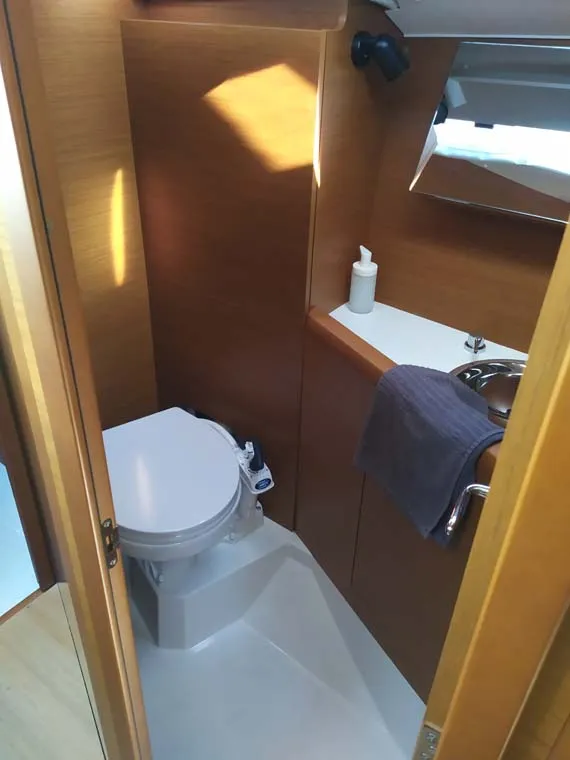 Head on true elli, a Jeanneau Sun Odyssey 349 sailboat at Trogir, Croatia