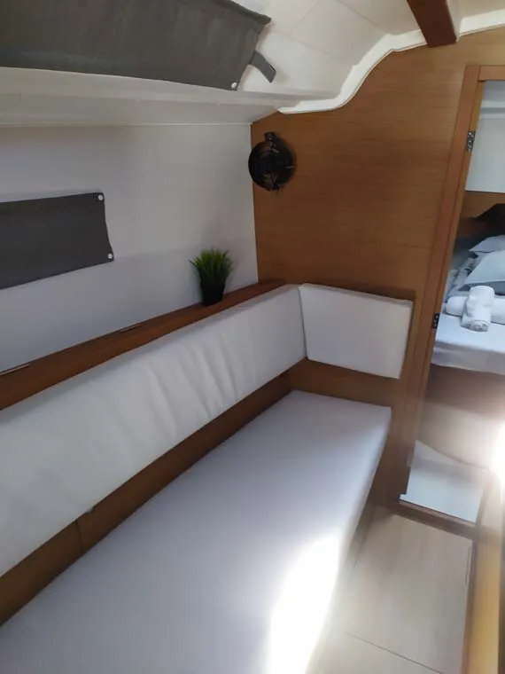Salon of true elli, a Jeanneau Sun Odyssey 349 sailboat at Trogir, Croatia