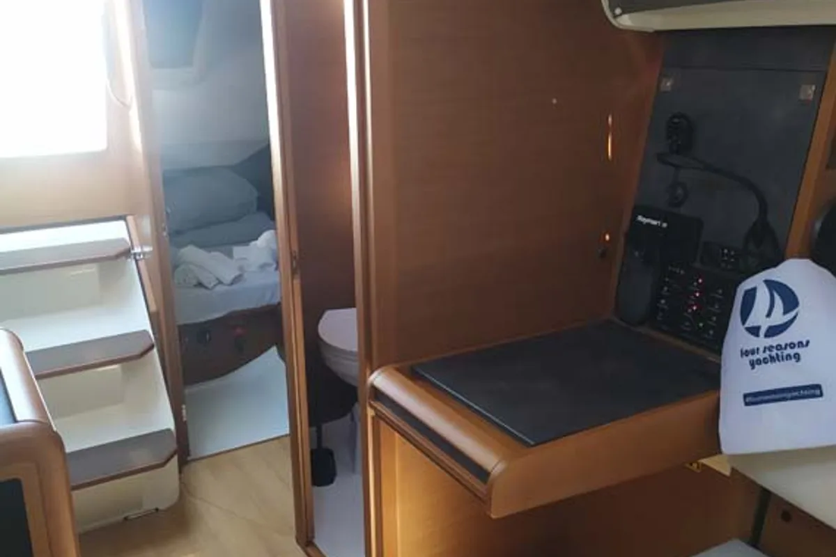 Salon of true elli, a Jeanneau Sun Odyssey 349 sailboat at Trogir, Croatia