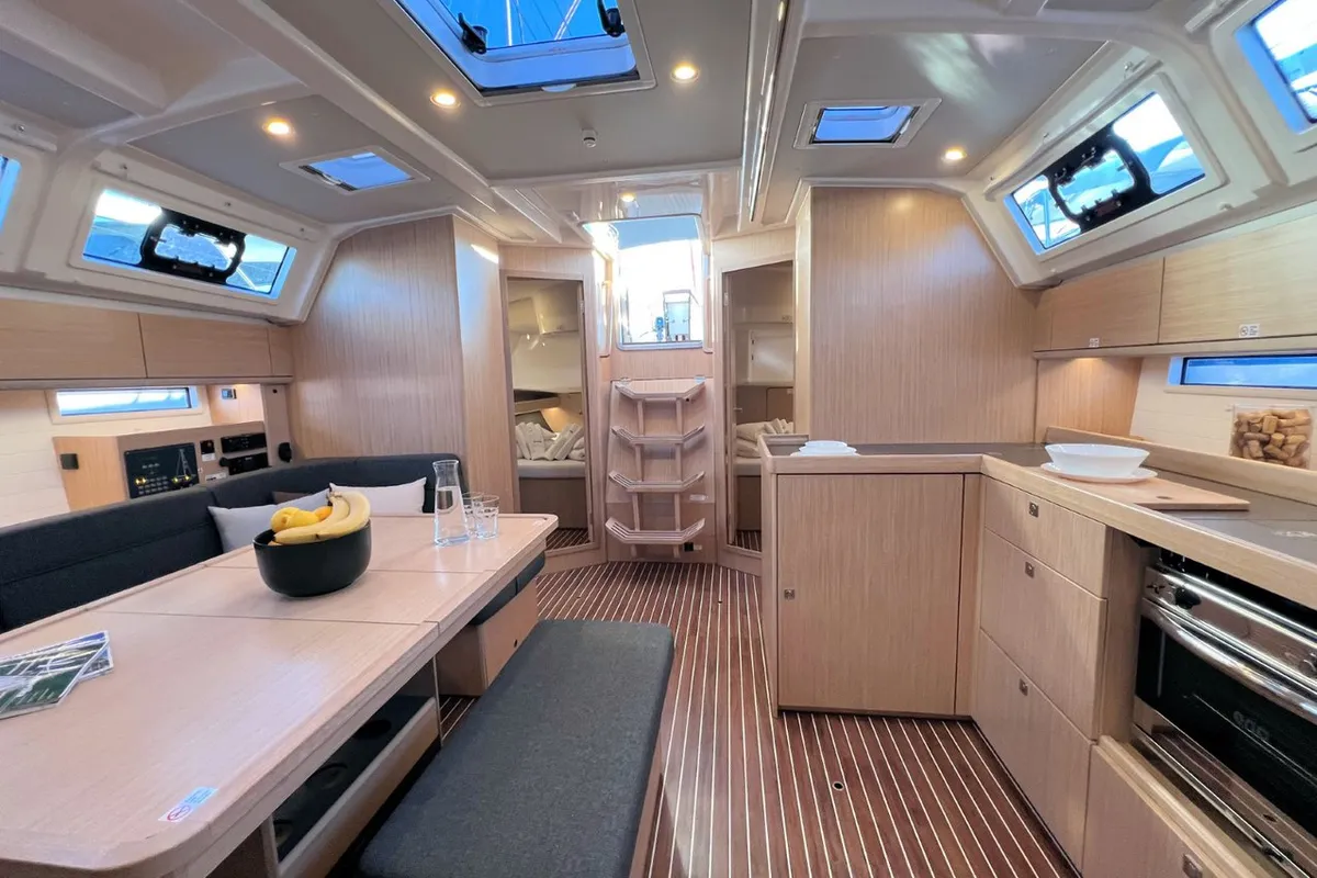 Salon of Panda IV, a Bavaria Cruiser 46 sailboat at Grad Pula, Croatia
