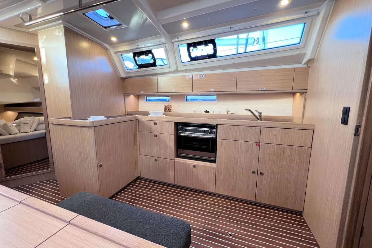 Galley of Panda IV, a Bavaria Cruiser 46 sailboat at Grad Pula, Croatia
