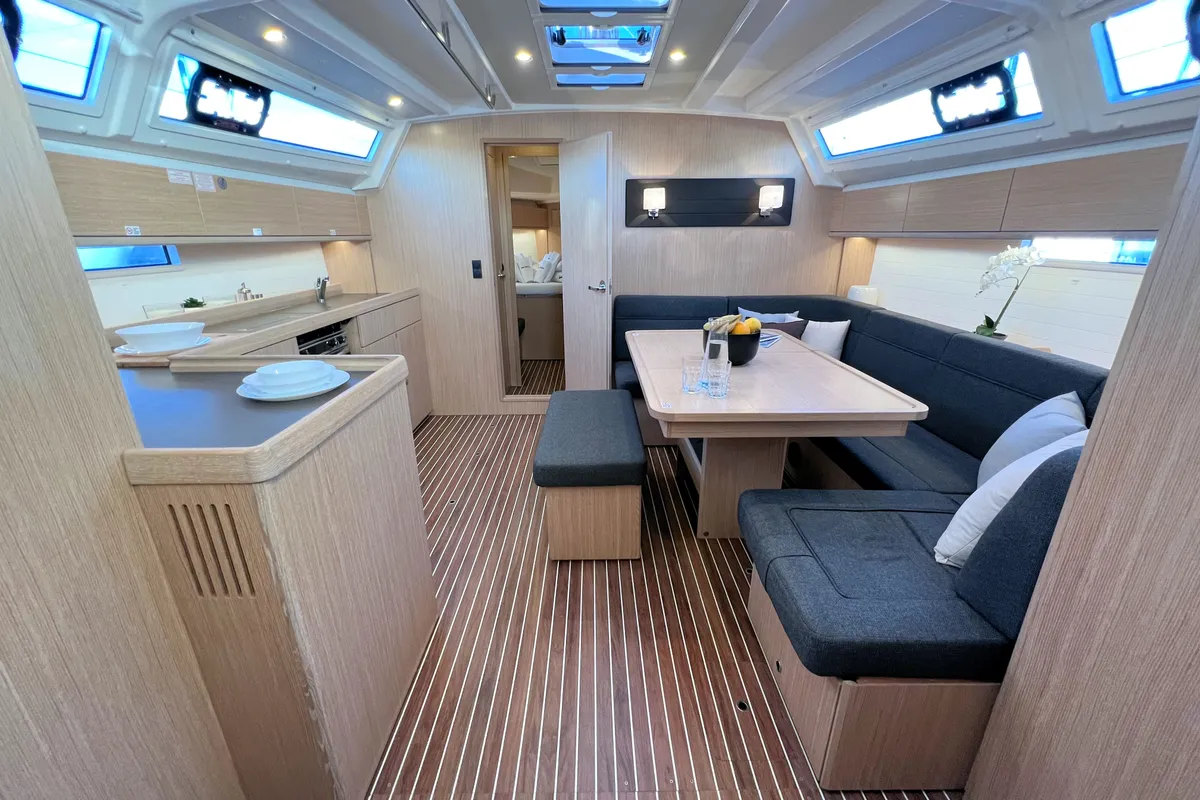 Salon of Panda IV, a Bavaria Cruiser 46 sailboat at Grad Pula, Croatia