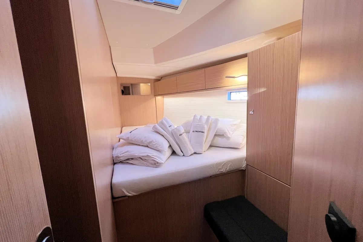Cabin on Panda IV, a Bavaria Cruiser 46 sailboat at Grad Pula, Croatia