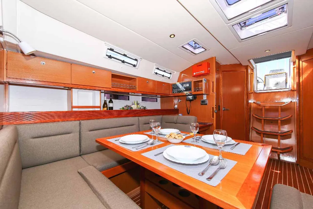 Salon of Aiolos, a Bavaria Cruiser 45 sailboat at Grad Biograd na Moru, Croatia