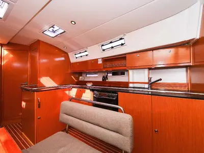 Galley of Aiolos, a Bavaria Cruiser 45 sailboat at Grad Biograd na Moru, Croatia