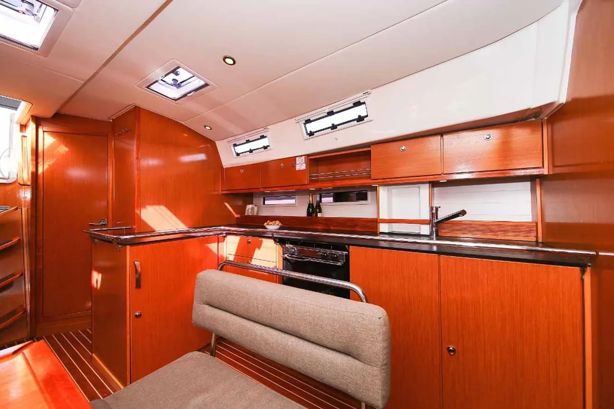 Galley of Aiolos, a Bavaria Cruiser 45 sailboat at Grad Biograd na Moru, Croatia