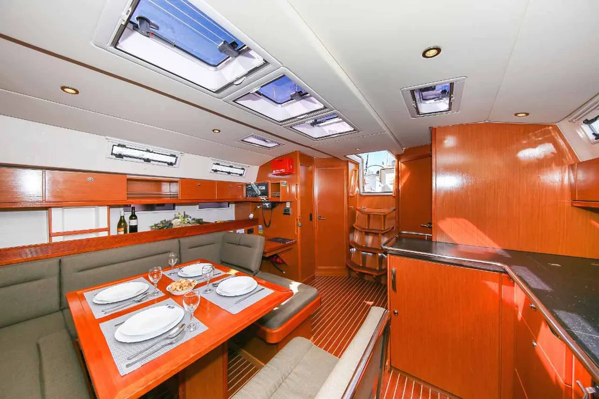 Salon of Aiolos, a Bavaria Cruiser 45 sailboat at Grad Biograd na Moru, Croatia