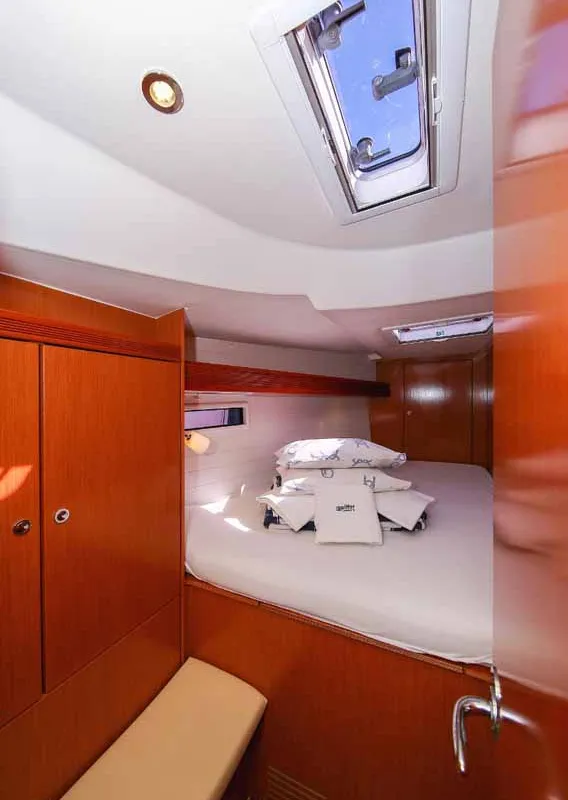 Cabin on Aiolos, a Bavaria Cruiser 45 sailboat at Grad Biograd na Moru, Croatia
