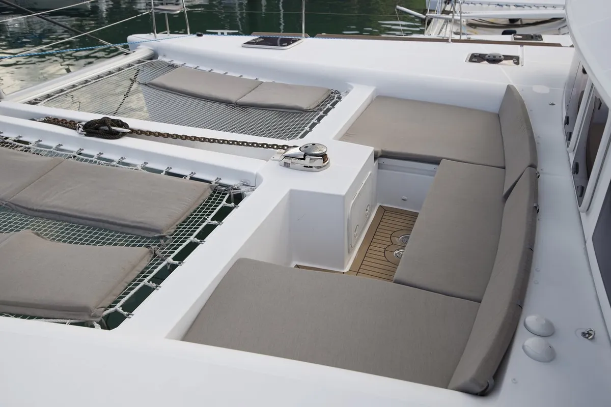 Deck of Muzikal, a Lagoon 450 catamaran at Baan Salak Phet, Thailand