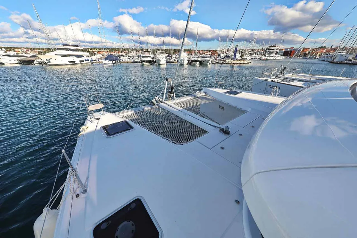 Deck of Jaloco, a Lagoon 42 catamaran at Murter, Croatia