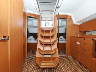 Salon of Lea, a Bavaria C38 sailboat at Pirovac, Croatia