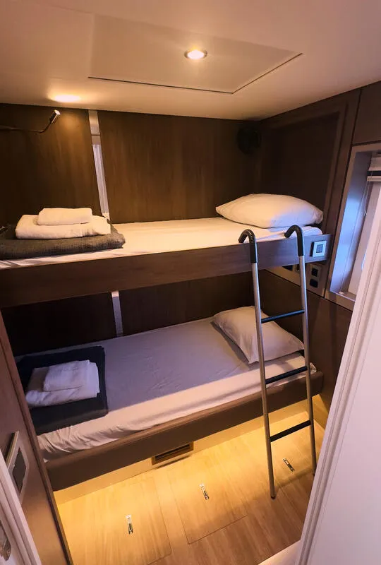 Cabin on Ediba Virgo, a Bali 4.8 catamaran at Marmaris, Turkey
