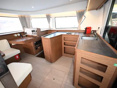 Galley of Alberta, a Lagoon 42 catamaran at Municipal Unit of Lefkada, Greece