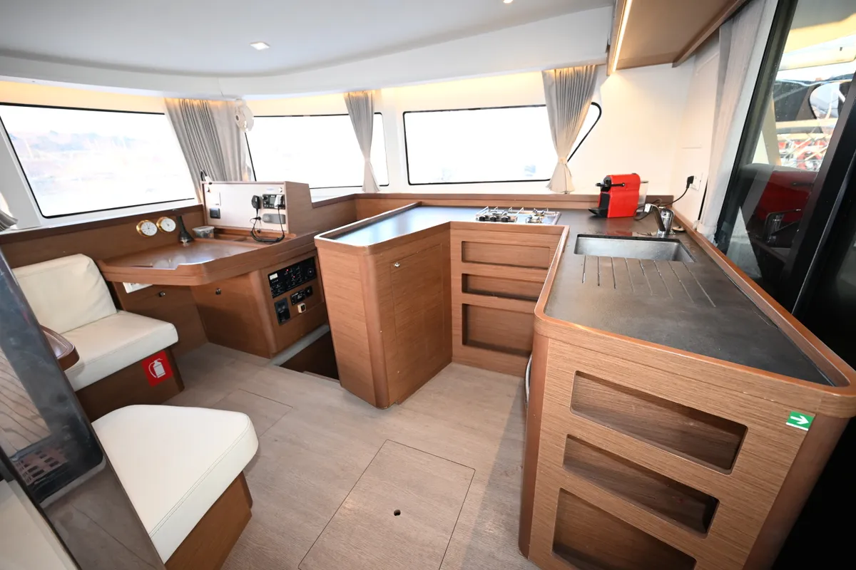 Galley of Alberta, a Lagoon 42 catamaran at Municipal Unit of Lefkada, Greece