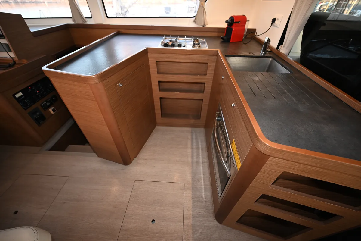 Galley of Alberta, a Lagoon 42 catamaran at Municipal Unit of Lefkada, Greece