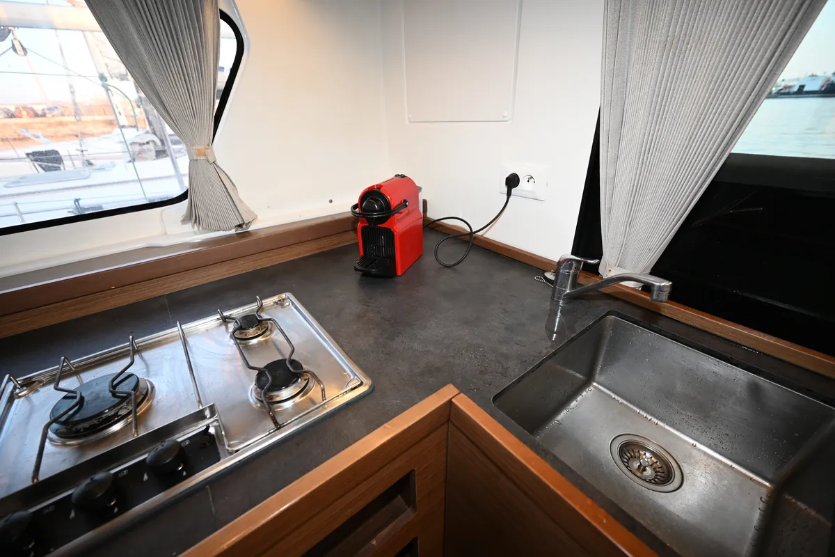 Galley of Alberta, a Lagoon 42 catamaran at Municipal Unit of Lefkada, Greece