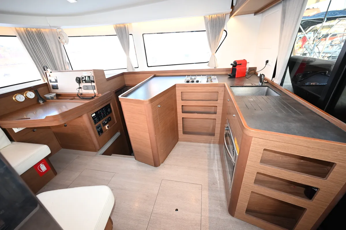 Galley of Alberta, a Lagoon 42 catamaran at Municipal Unit of Lefkada, Greece