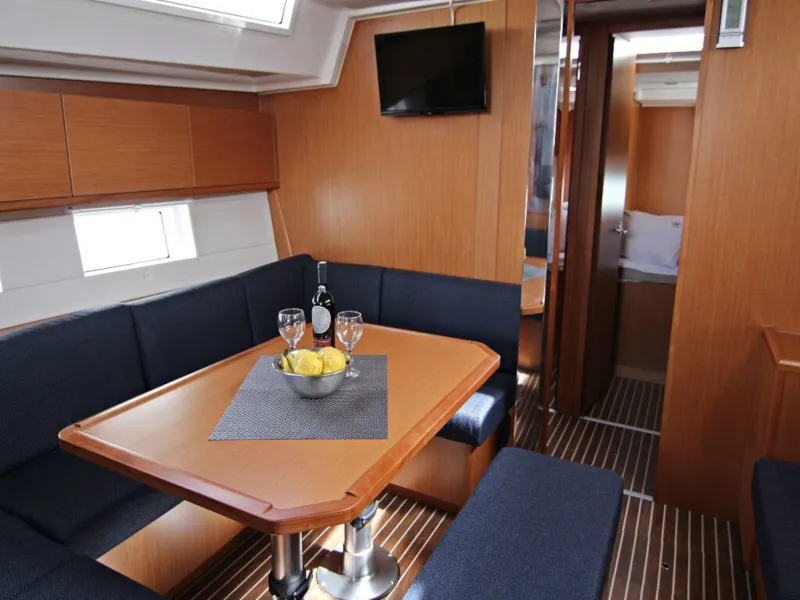 Salon of Twiggy, a Bavaria C45 sailboat at Sukošan, Croatia