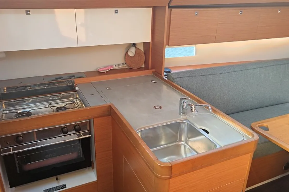 Cabin on Gracia, a Dufour 360 GL sailboat at Fethiye, Turkey
