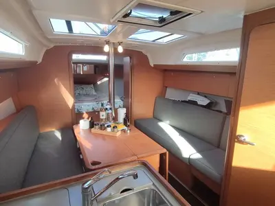 Salon of Gracia, a Dufour 360 GL sailboat at Fethiye, Turkey