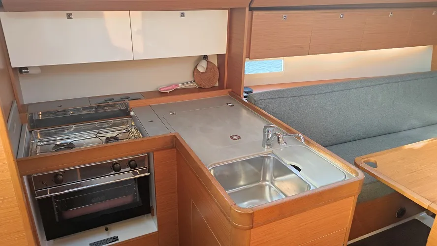 Galley of Gracia, a Dufour 360 GL sailboat at Fethiye, Turkey