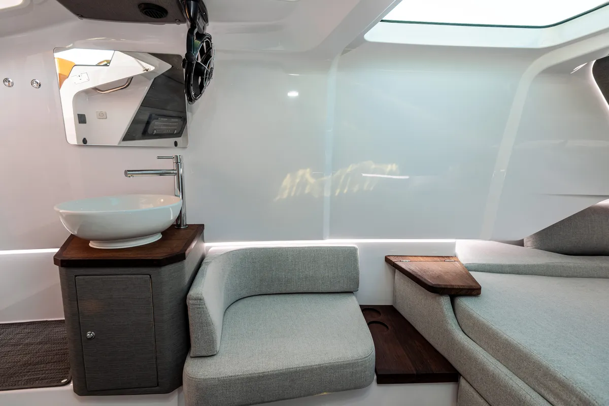 Salon of Axe, a Axopar 37 Sun Top motorboat at Grad Vodice, Croatia