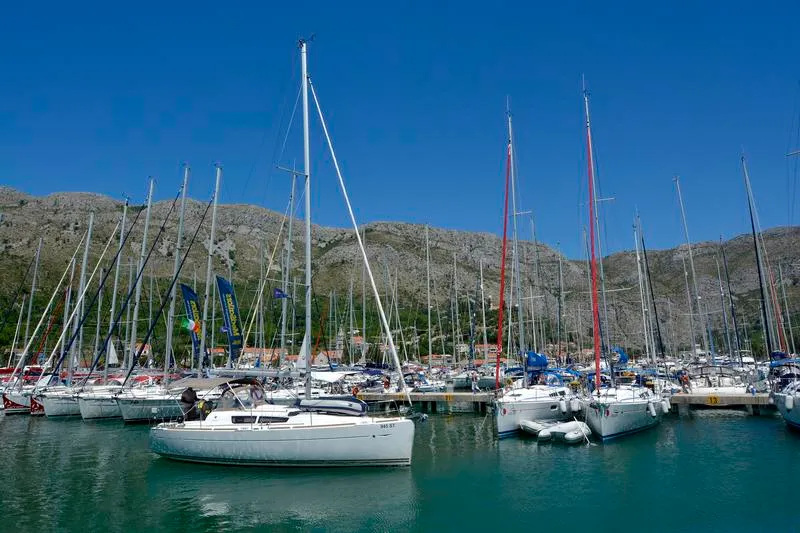 Exterior view of Hasta Siempre, a Jeanneau Sun Odyssey 33i sailboat at Dubrovnik, Croatia