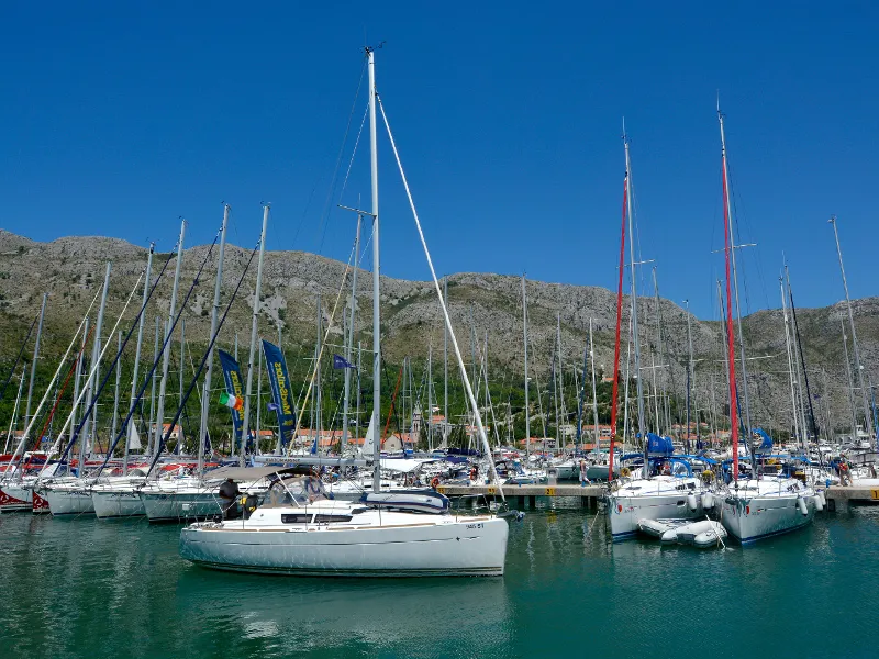 Exterior view of Hasta Siempre, a Jeanneau Sun Odyssey 33i sailboat at Dubrovnik, Croatia