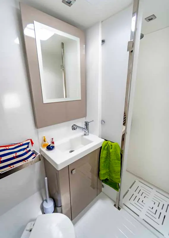 Head on Mojo, a Fountaine Pajot Astrea 42 catamaran at Grad Pula, Croatia