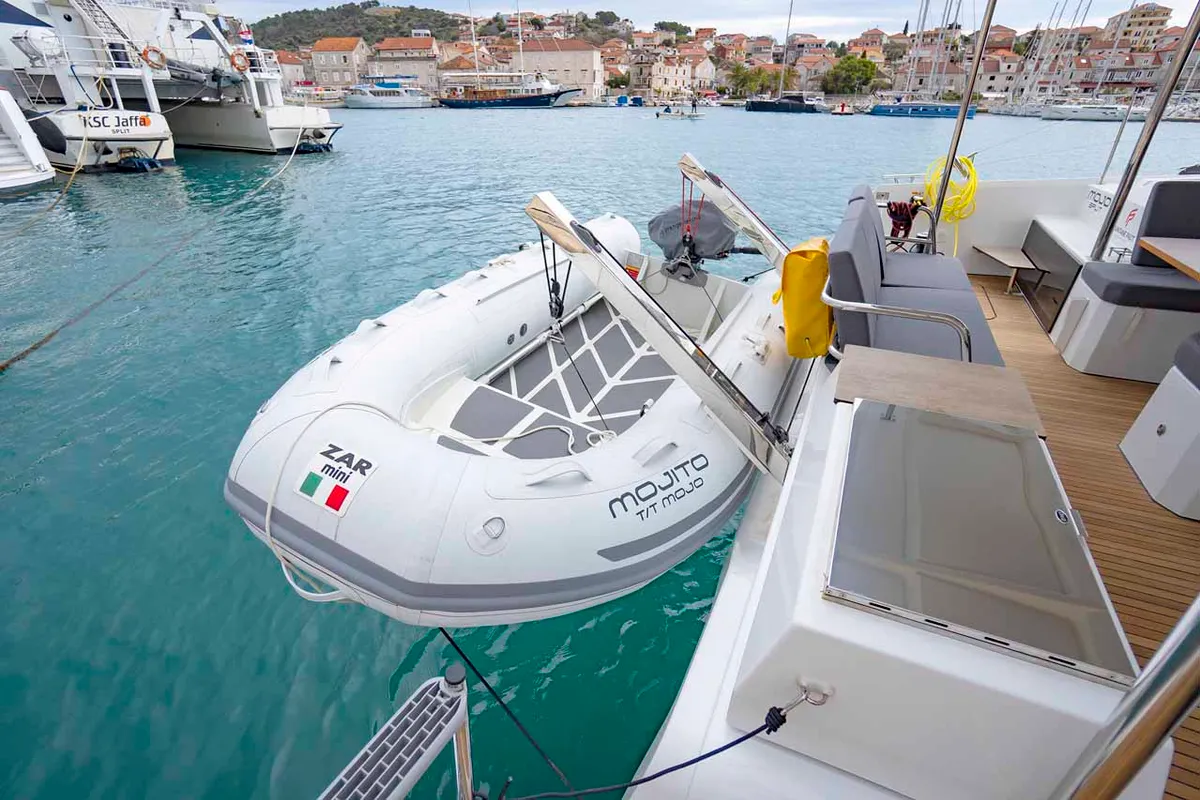 Mojo, a Fountaine Pajot Astrea 42 catamaran at Grad Pula, Croatia