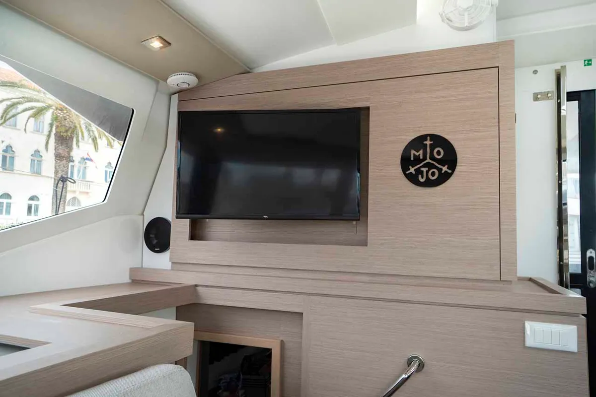 Salon of Mojo, a Fountaine Pajot Astrea 42 catamaran at Grad Pula, Croatia
