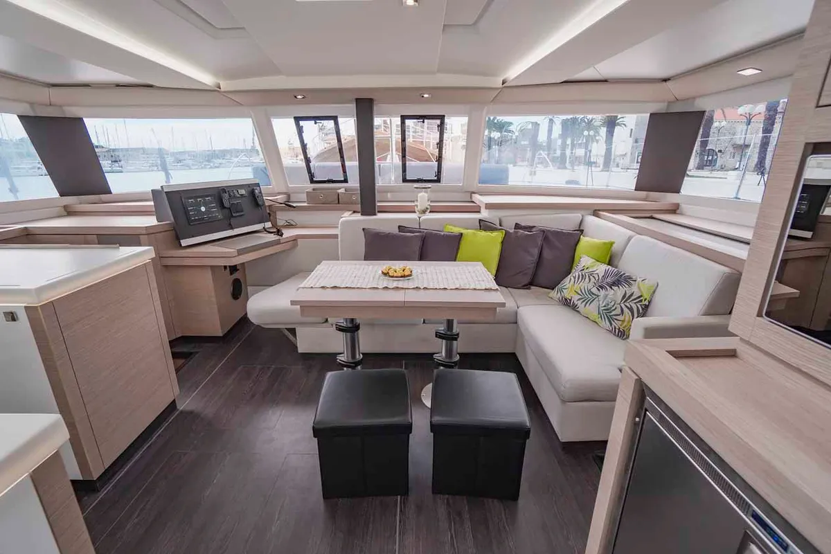 Salon of Mojo, a Fountaine Pajot Astrea 42 catamaran at Grad Pula, Croatia