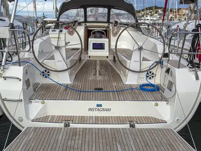 Deck of Bavaria Cruiser 41, a sailboat at Zadar, Croatia