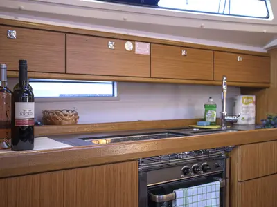 Galley of Bavaria Cruiser 41, a sailboat at Zadar, Croatia