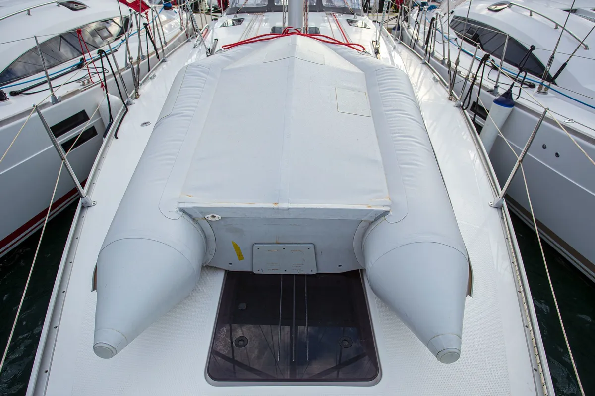 Deck of Bavaria Cruiser 41, a sailboat at Zadar, Croatia