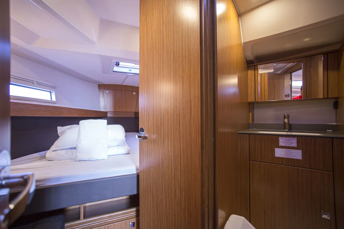 Cabin on Bavaria Cruiser 41, a sailboat at Zadar, Croatia