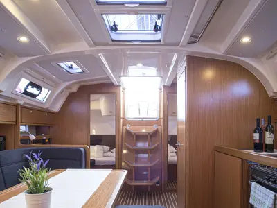 Salon of Bavaria Cruiser 41, a sailboat at Zadar, Croatia