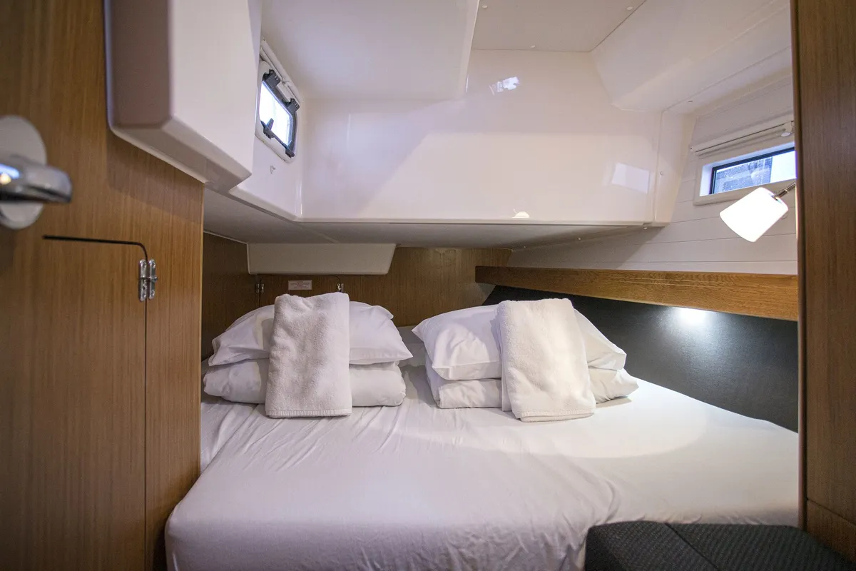 Cabin on Bavaria Cruiser 41, a sailboat at Zadar, Croatia