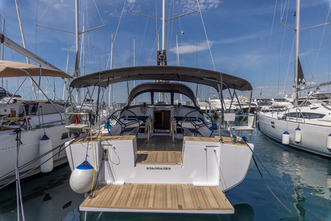 Stargazer, a Elan Impression 45 sailboat at Biograd na Moru, Croatia