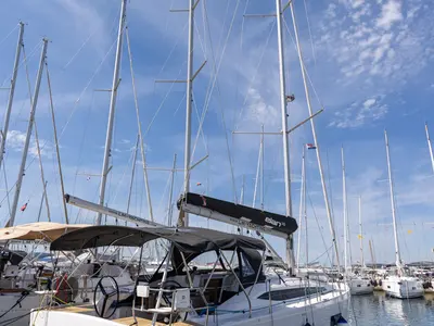 Stargazer, a Elan Impression 45 sailboat at Biograd na Moru, Croatia