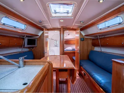 Salon of Lady Di, a Bavaria 36 Cruiser sailboat at Grad Trogir, Croatia