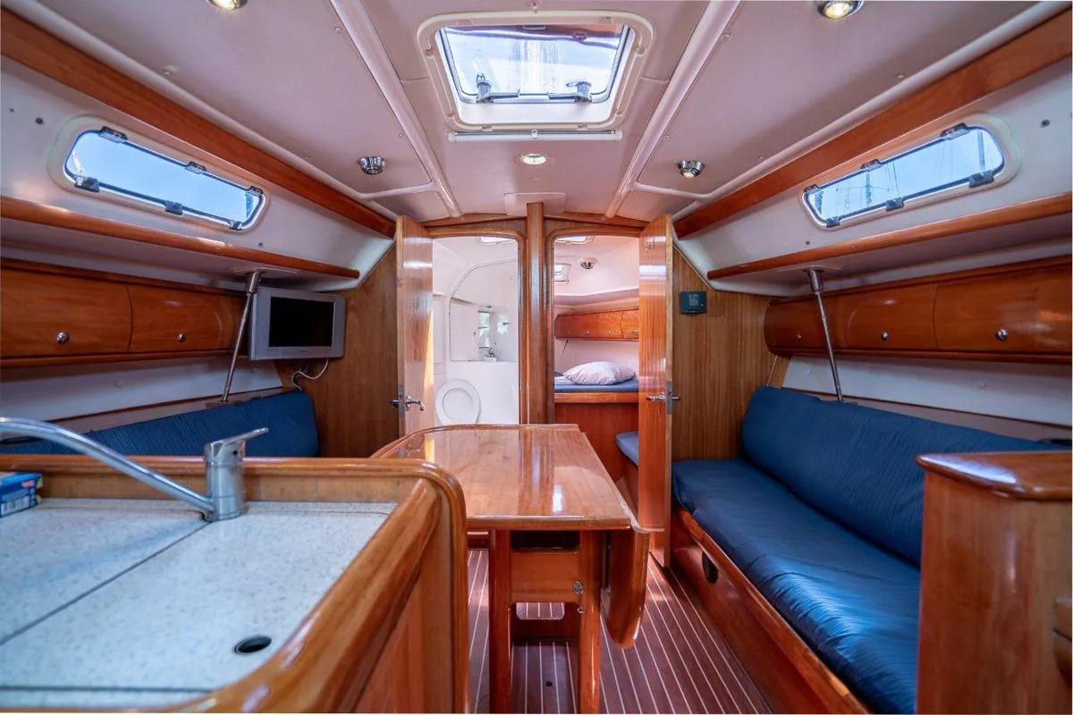 Salon of Lady Di, a Bavaria 36 Cruiser sailboat at Grad Trogir, Croatia