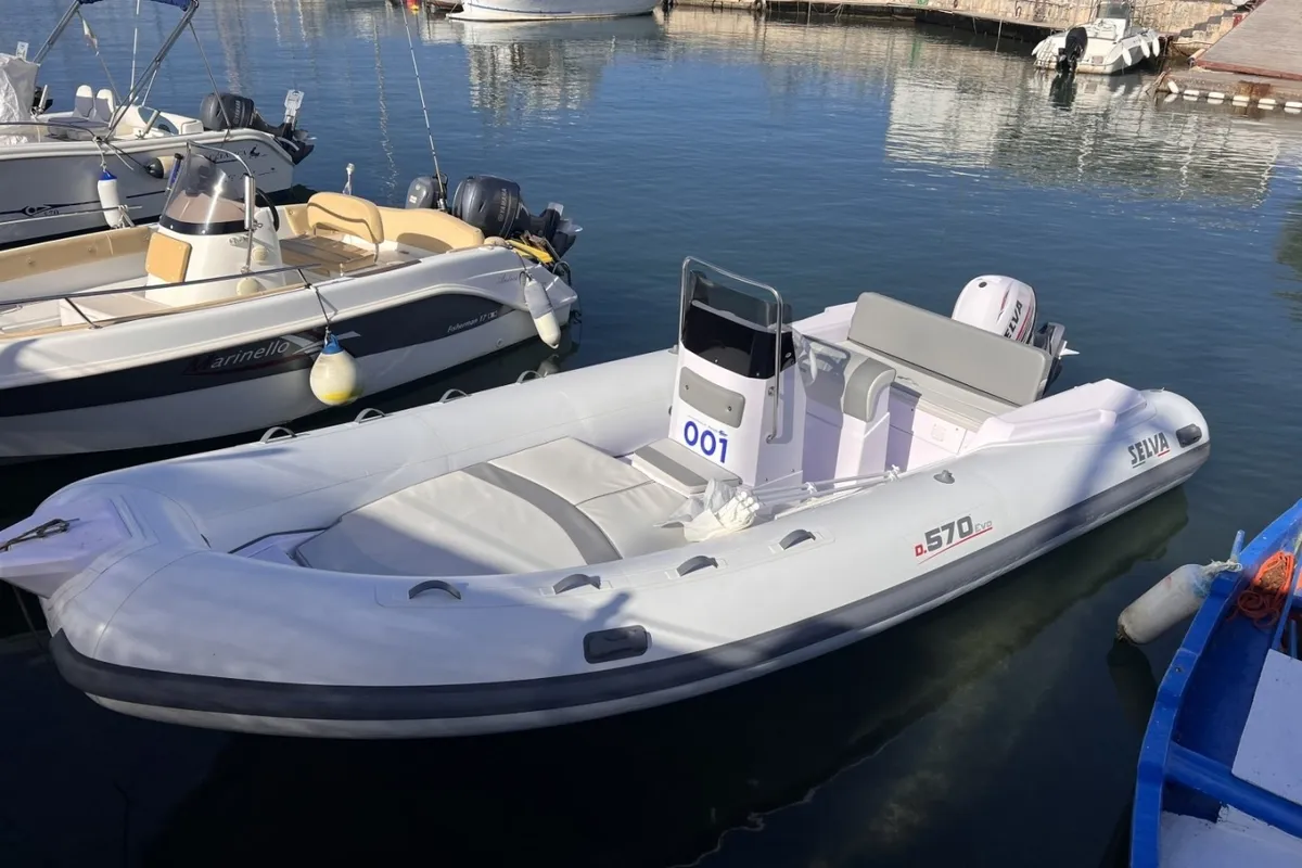 Exterior view of Selva 570 Elegance, a Gulet Motorboat motorboat at Giardini Naxos, Italy