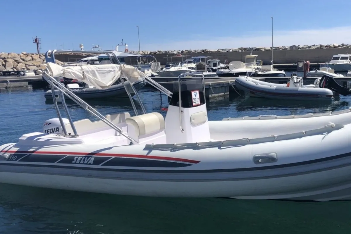 Exterior view of Selva 570 Elegance, a Gulet Motorboat motorboat at Giardini Naxos, Italy